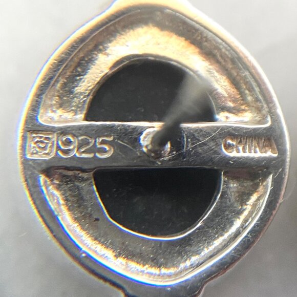 Sterling Silver 925 Michelle Albala Mosaic Blue Opal Inlay Oval Stud Earrings - Picture 8 of 16